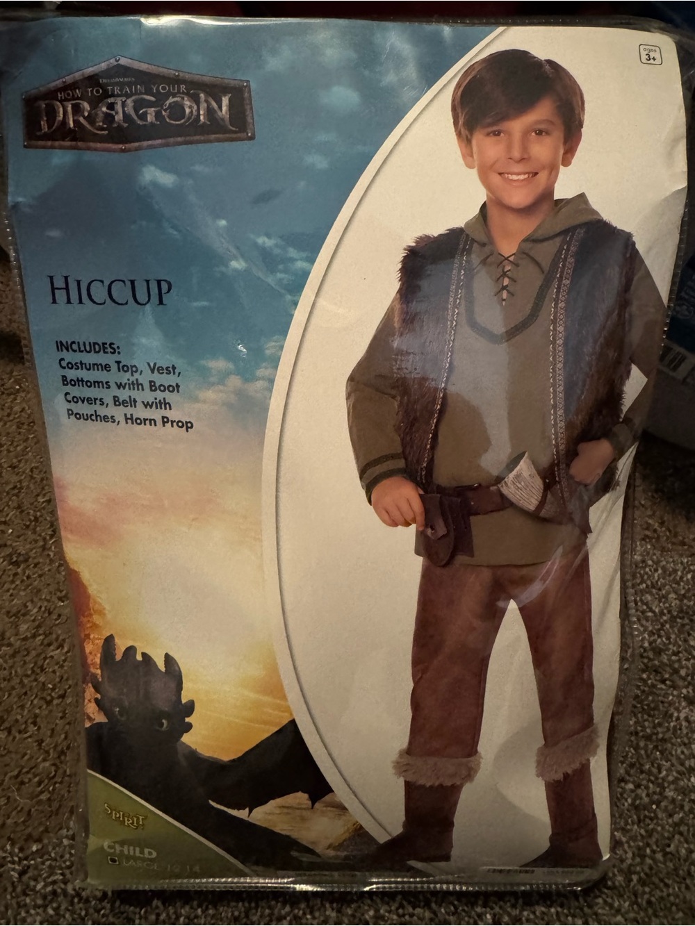 Spirit How to Train Your Dragon Hiccup Costume - Brown, Green, Black